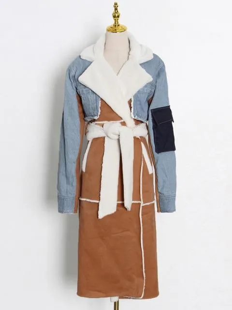 Miss Authentic - Denim Patchwork Coat
