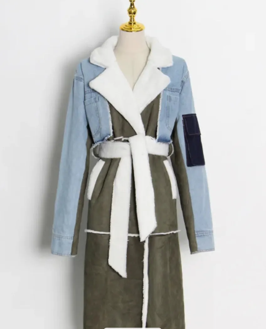 Miss Authentic - Denim Patchwork Coat