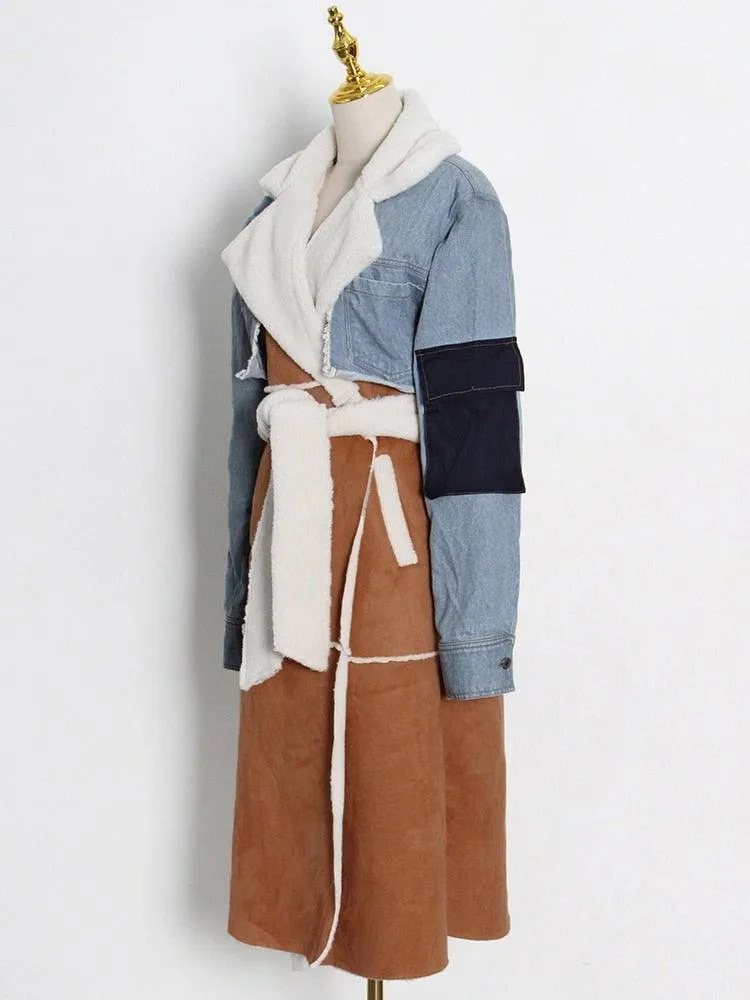 Miss Authentic - Denim Patchwork Coat
