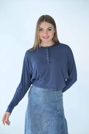 Monn Midnight Cropped Henley Dolman M413M