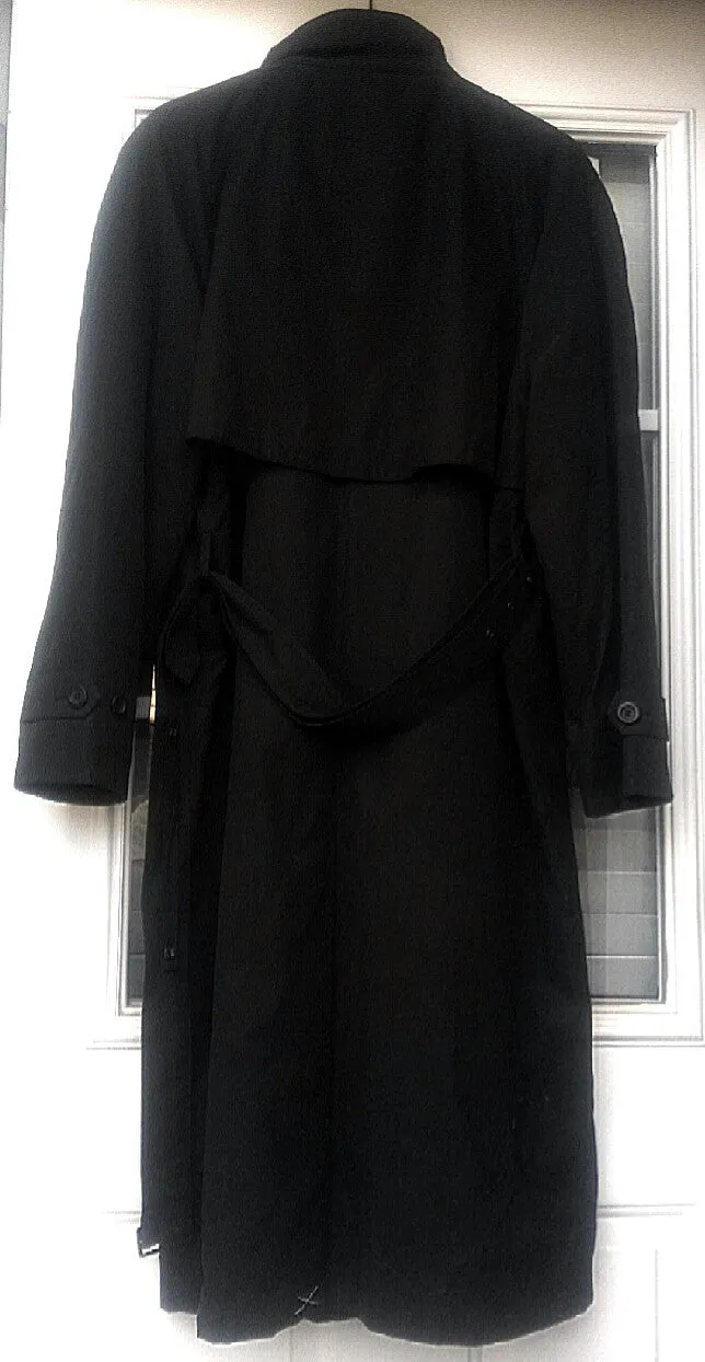 New- London Fog- All Seasons Black Hooded/Warmer Trench Coat- size 38R