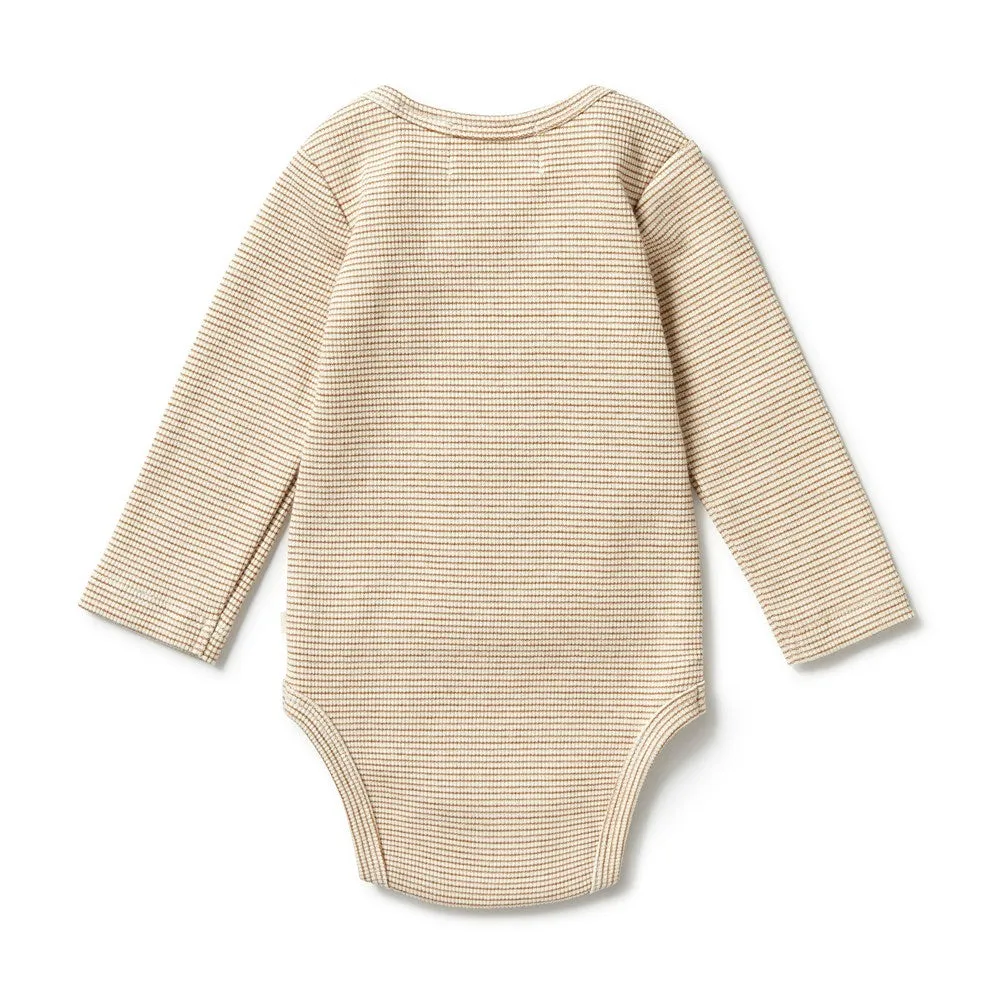 Organic Stripe Rib Envelope Bodysuit
