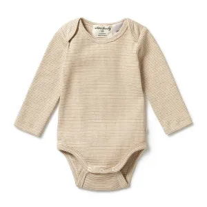 Organic Stripe Rib Envelope Bodysuit