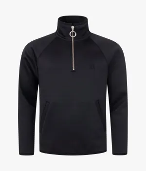 Oversized Quarter Zip Tech Fabric  Sweatshirt