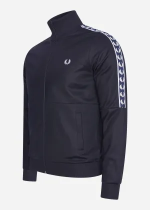 Panelled taped track jacket - navy