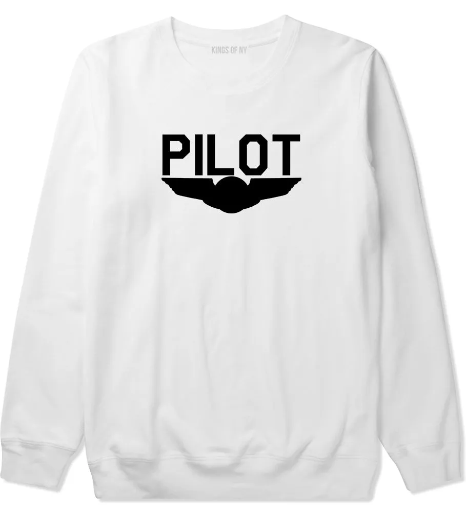 Pilot With Wings Mens Crewneck Sweatshirt