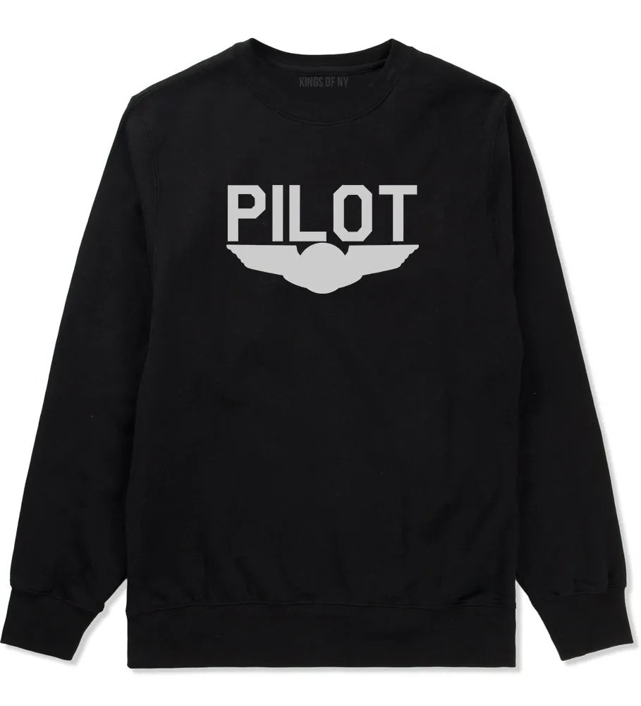 Pilot With Wings Mens Crewneck Sweatshirt