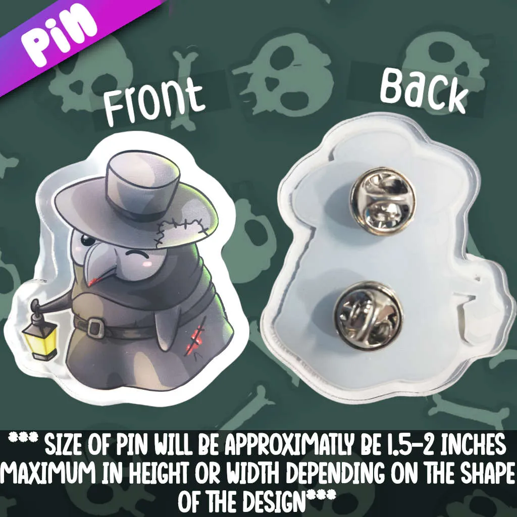 Plague Doctor with Lantern Acrylic Pin