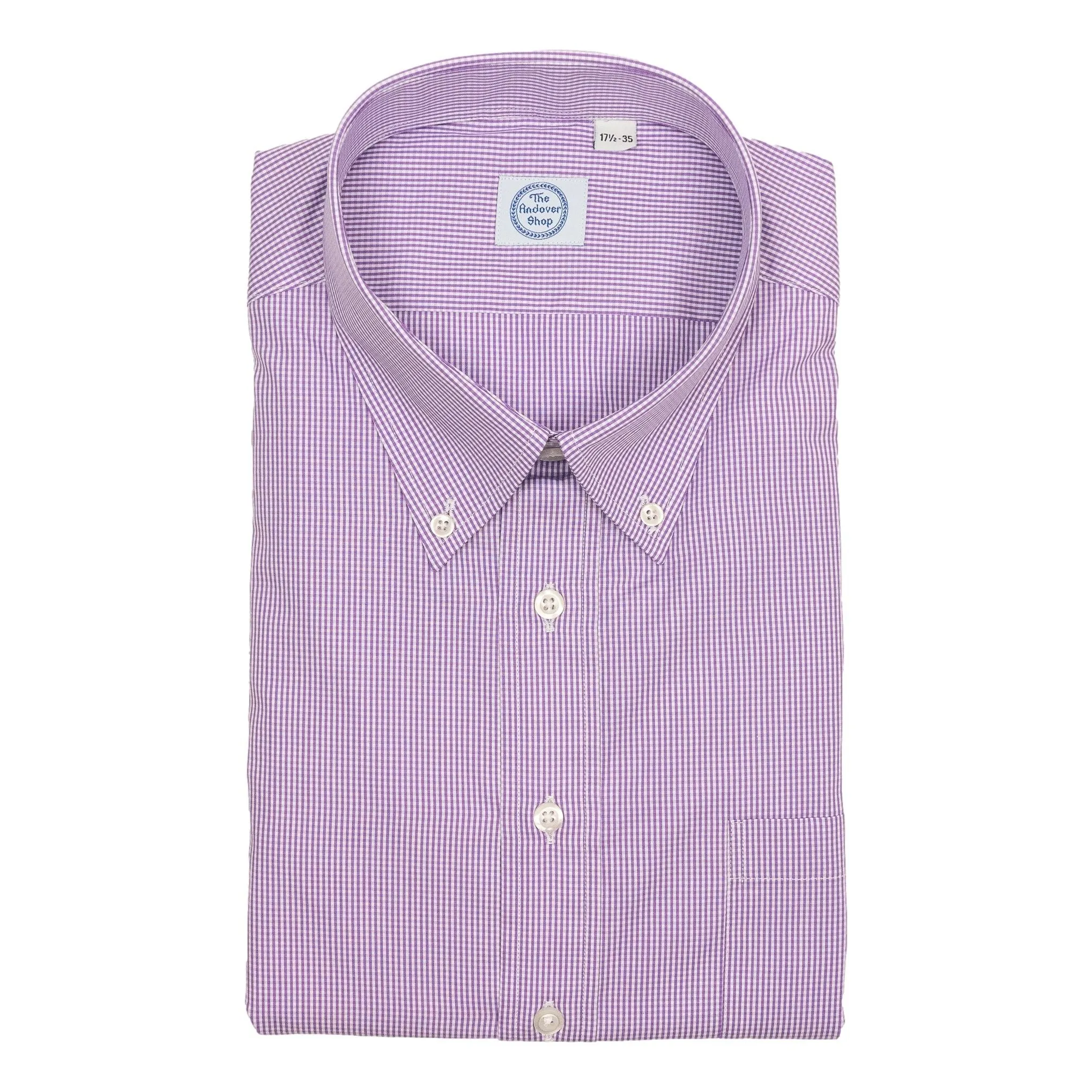Purple Micro Gingham Button Down Dress Shirt