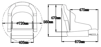 "Admiral" Compact Flip-up Helmsman Seat