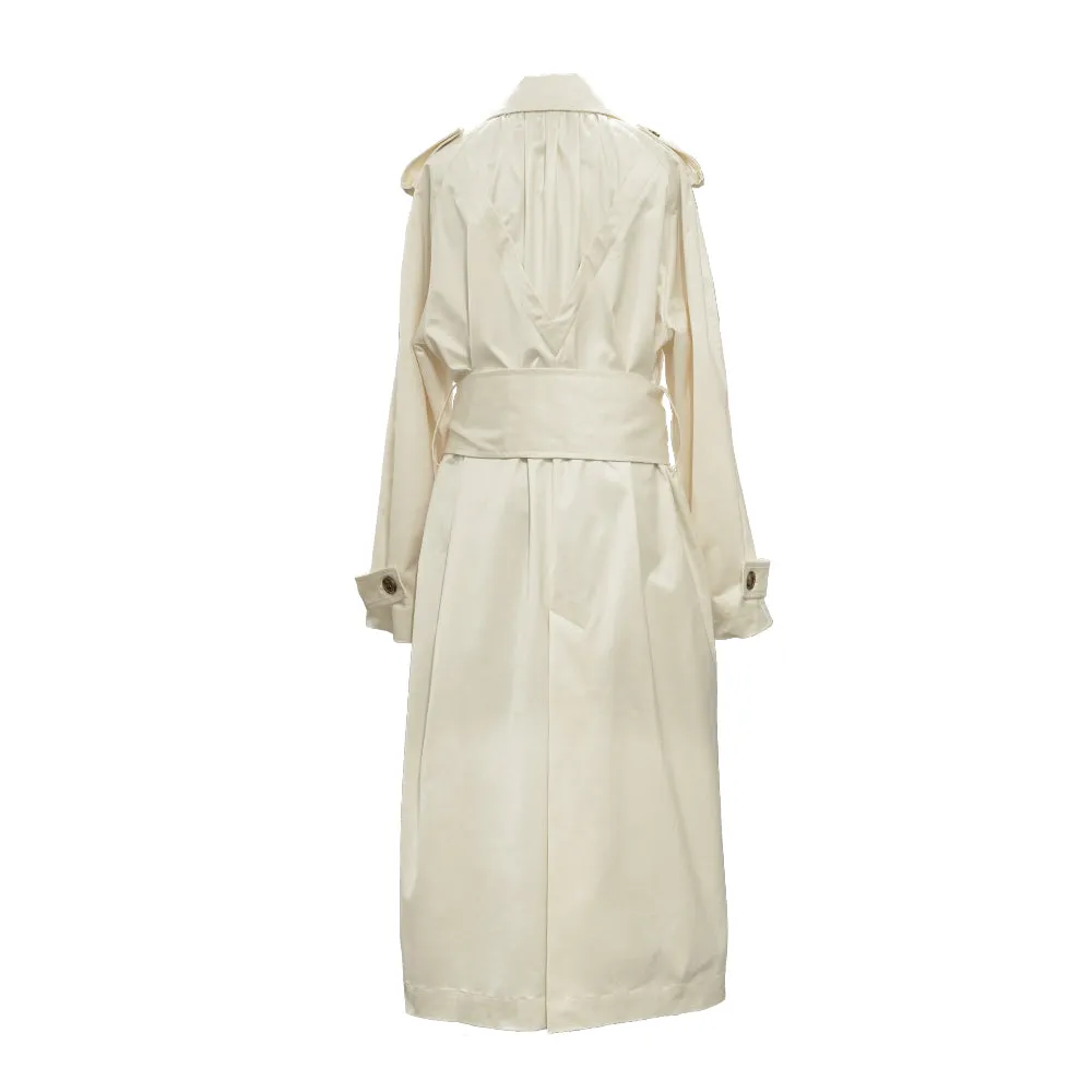 Recycled faux leather trench coat