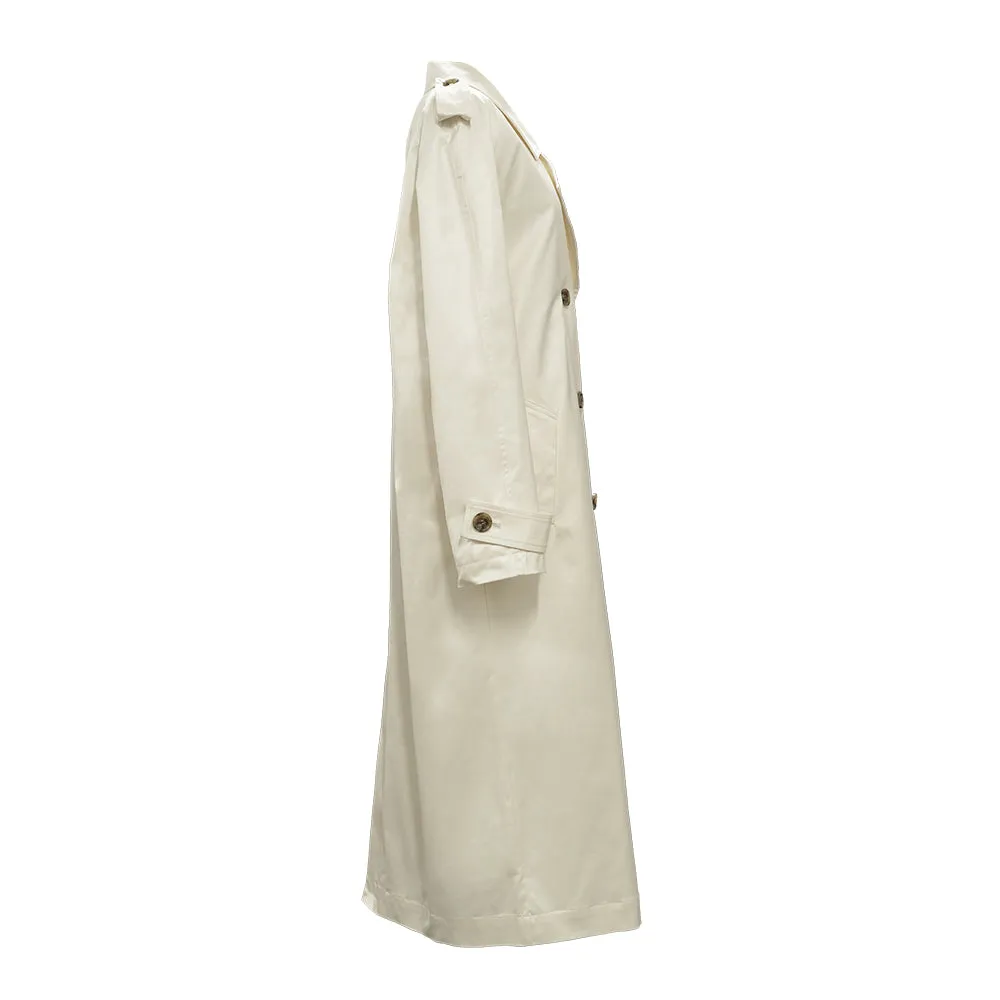 Recycled faux leather trench coat