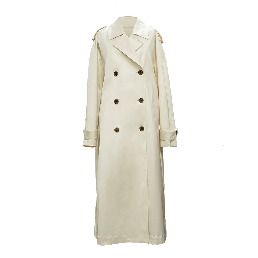 Recycled faux leather trench coat