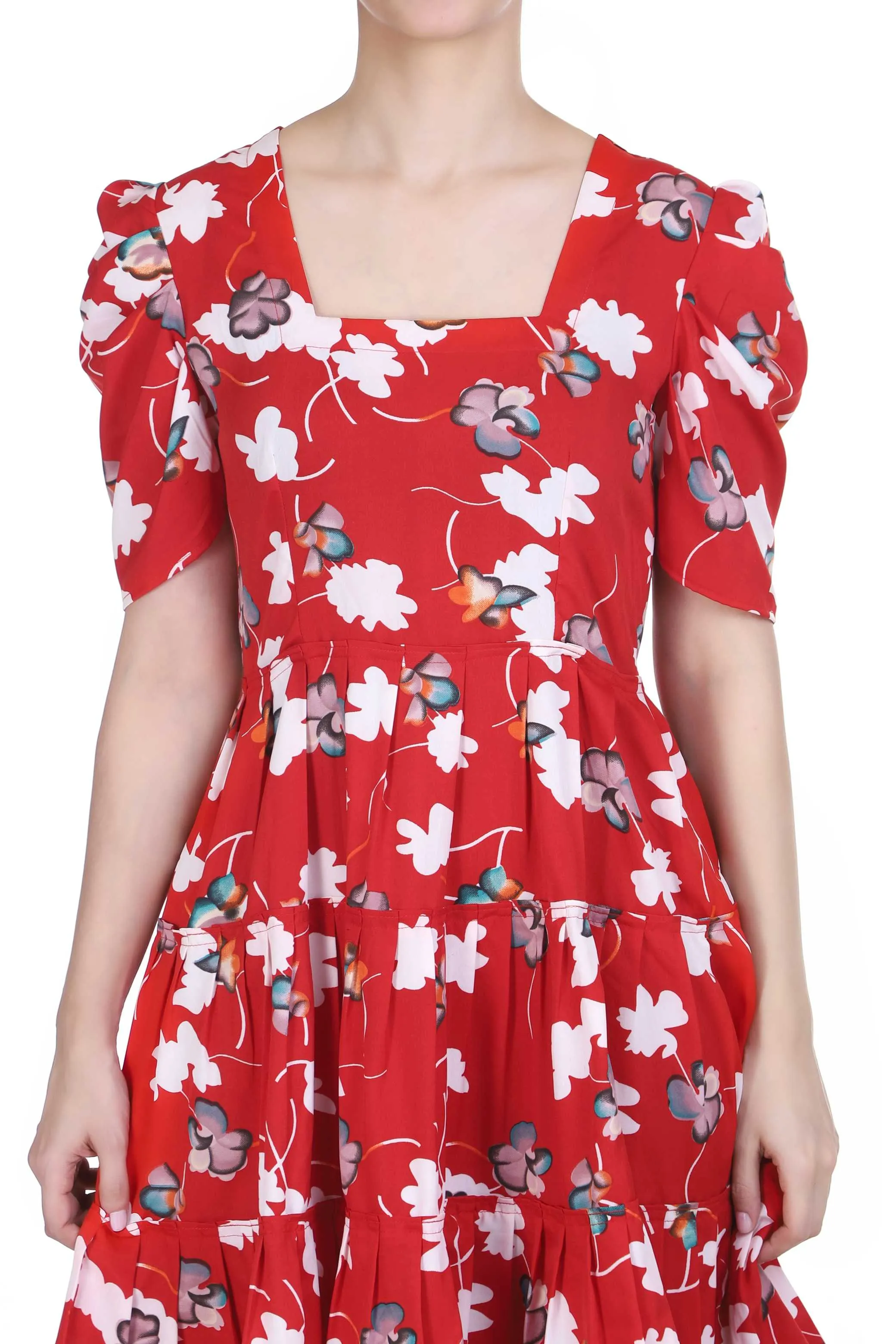 RED ANGEL SKATER DRESS FOR WOMEN