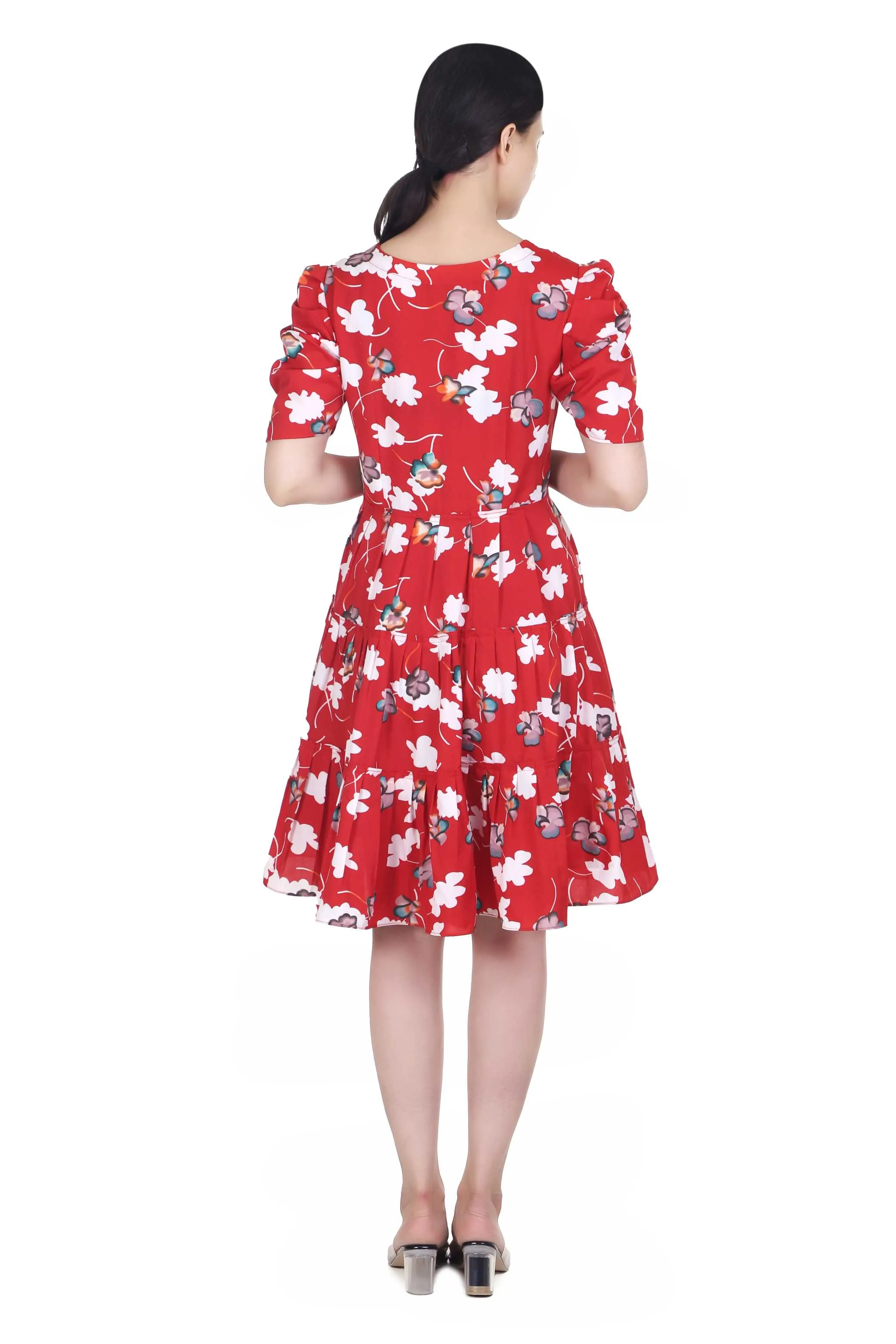 RED ANGEL SKATER DRESS FOR WOMEN