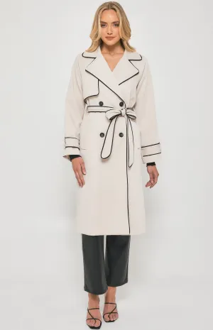 Riviera Double Breasted Trench Coat - Beige
