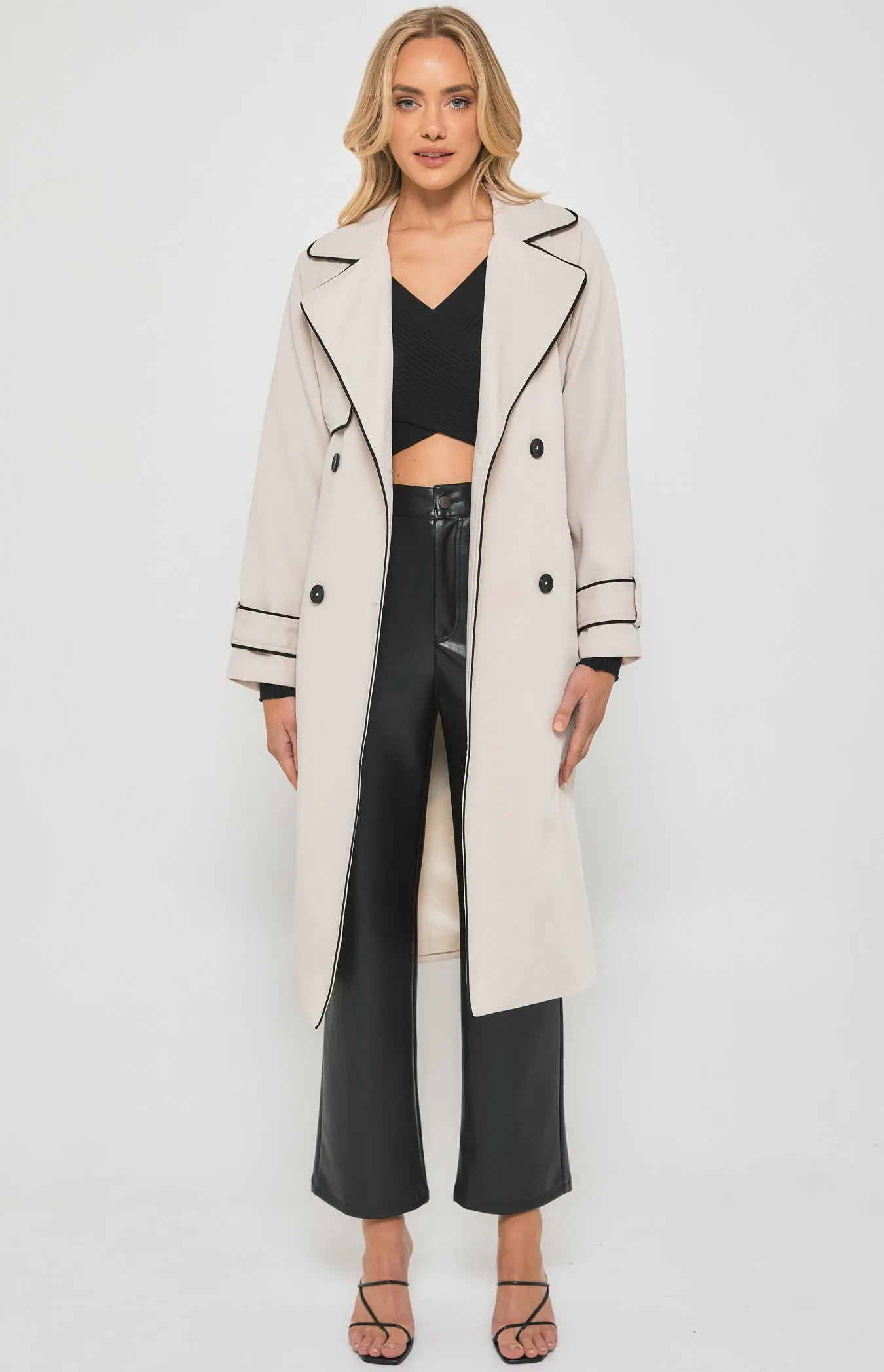 Riviera Double Breasted Trench Coat - Beige