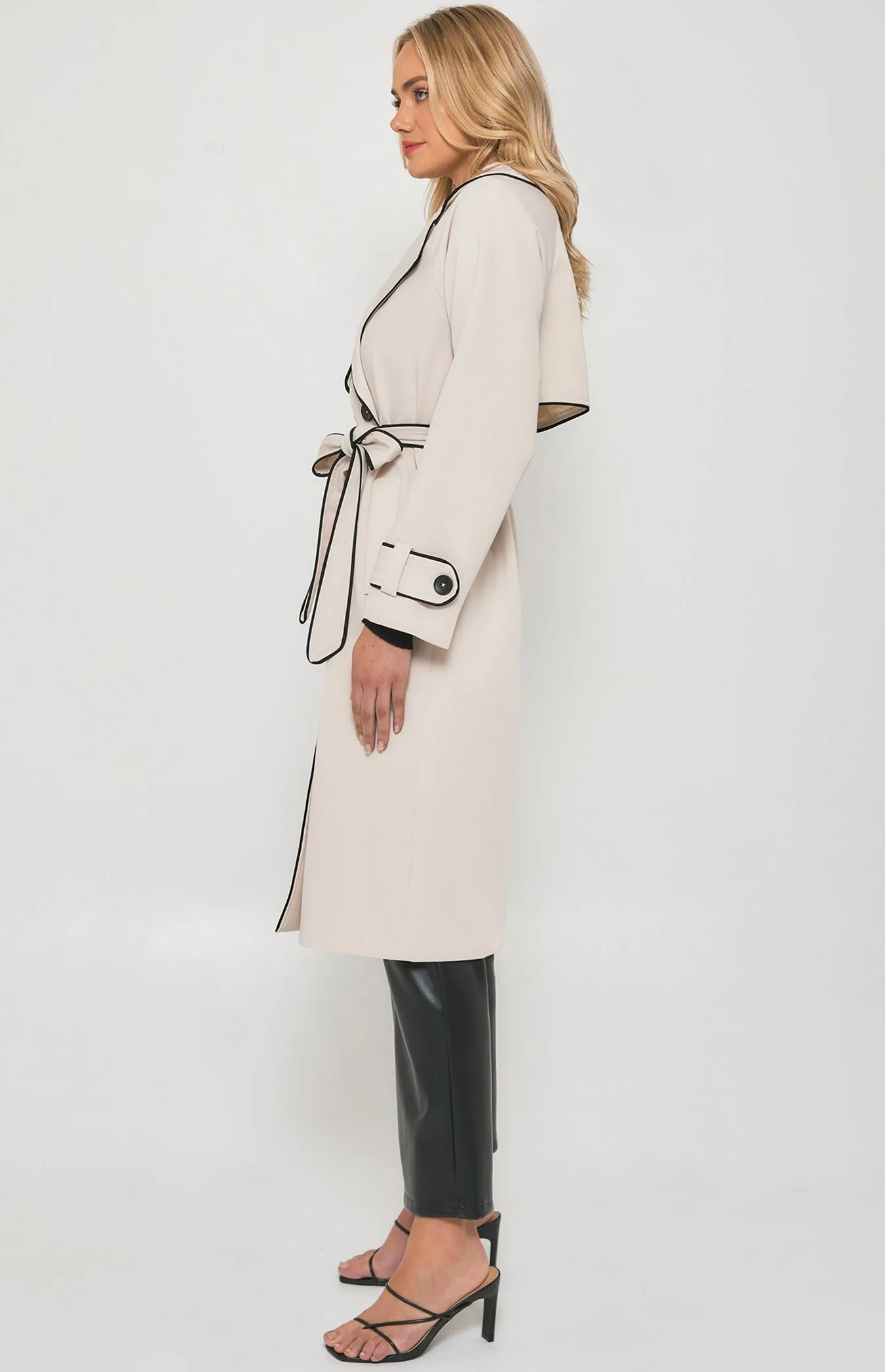 Riviera Double Breasted Trench Coat - Beige