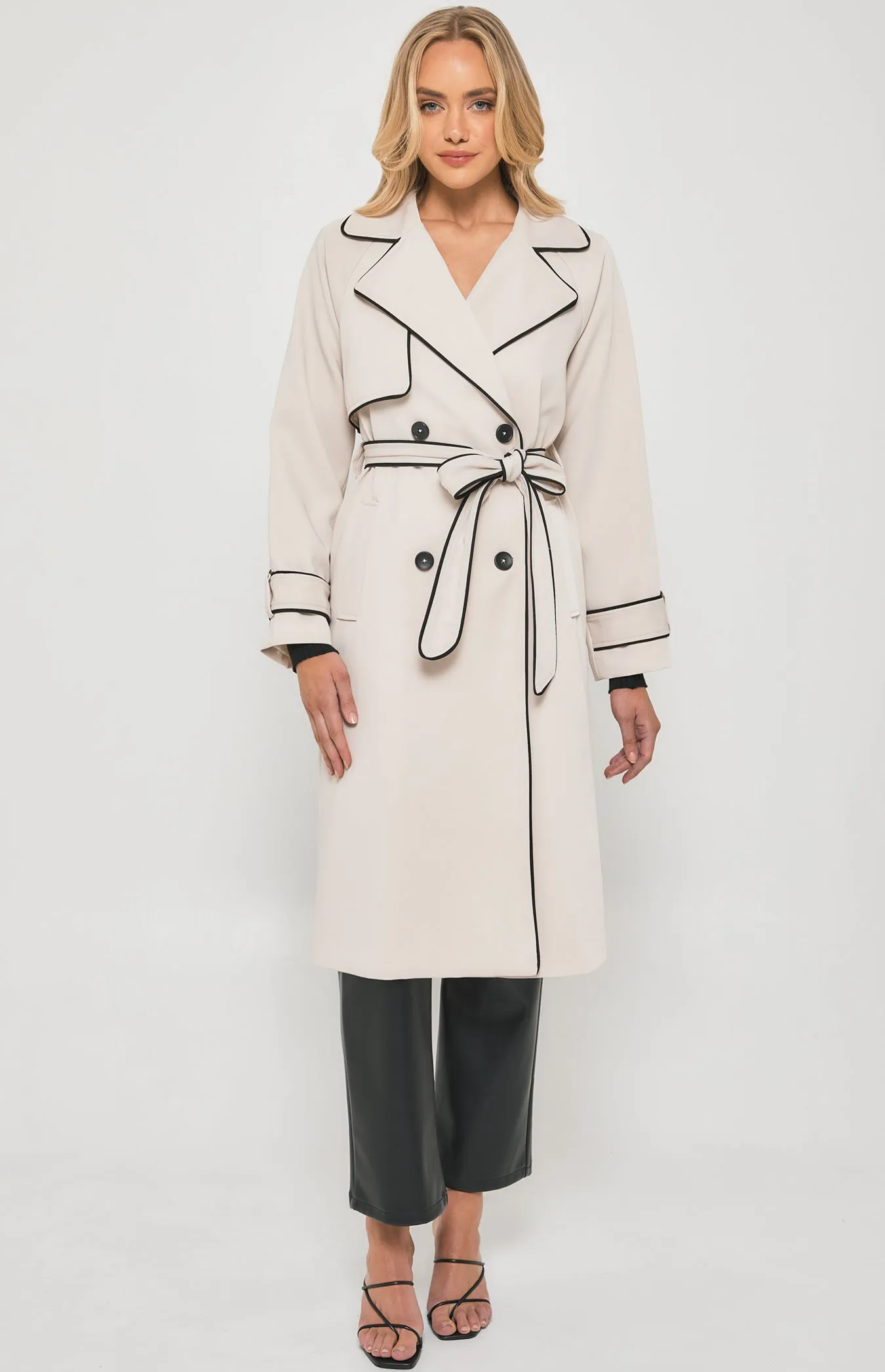 Riviera Double Breasted Trench Coat - Beige