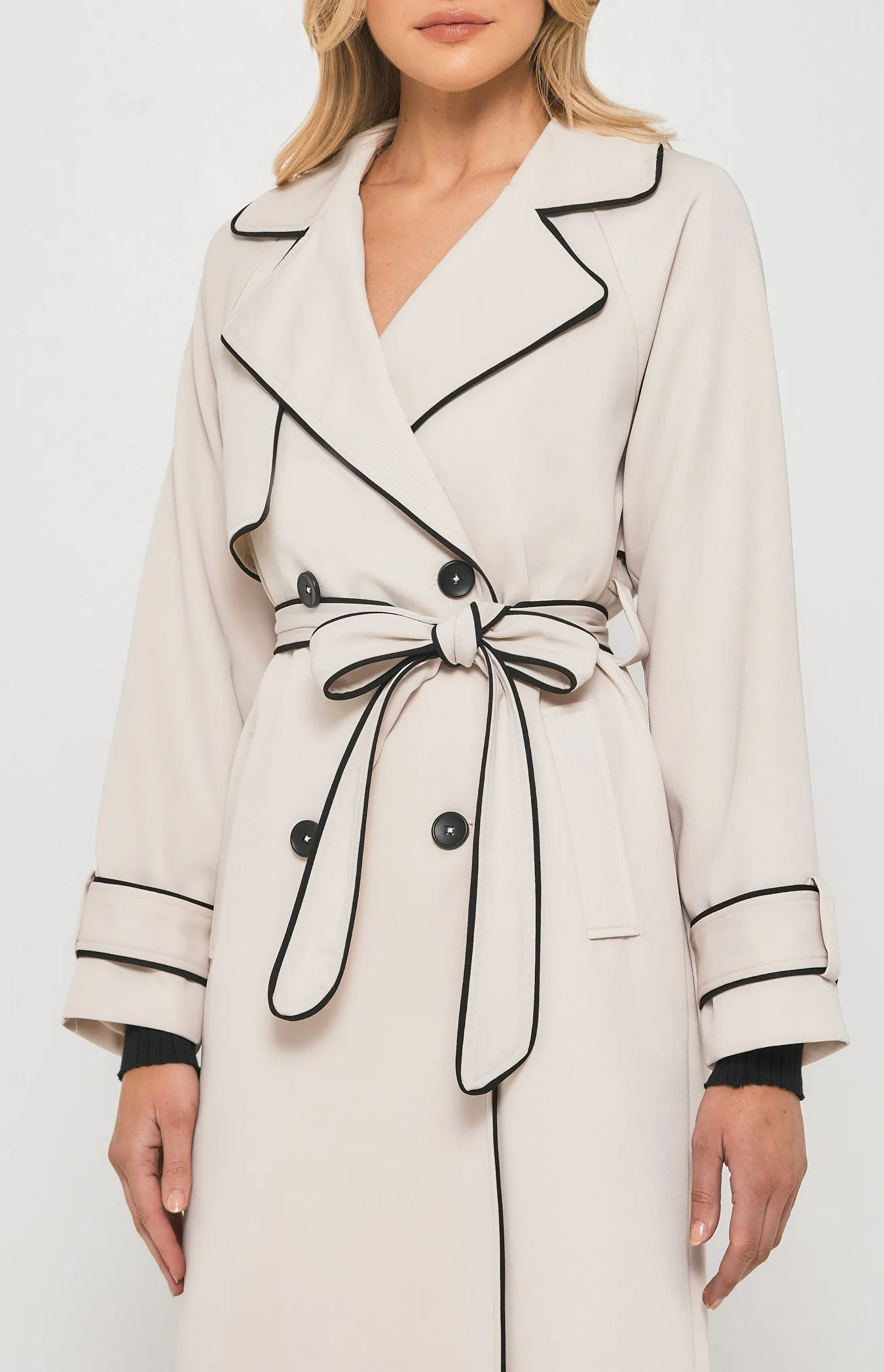 Riviera Double Breasted Trench Coat - Beige
