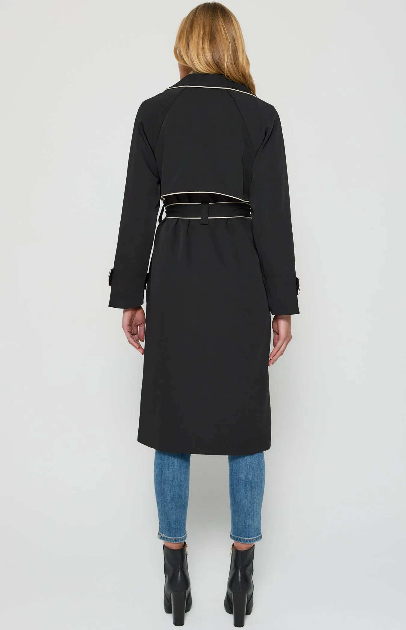Riviera Double Breasted Trench Coat - Black