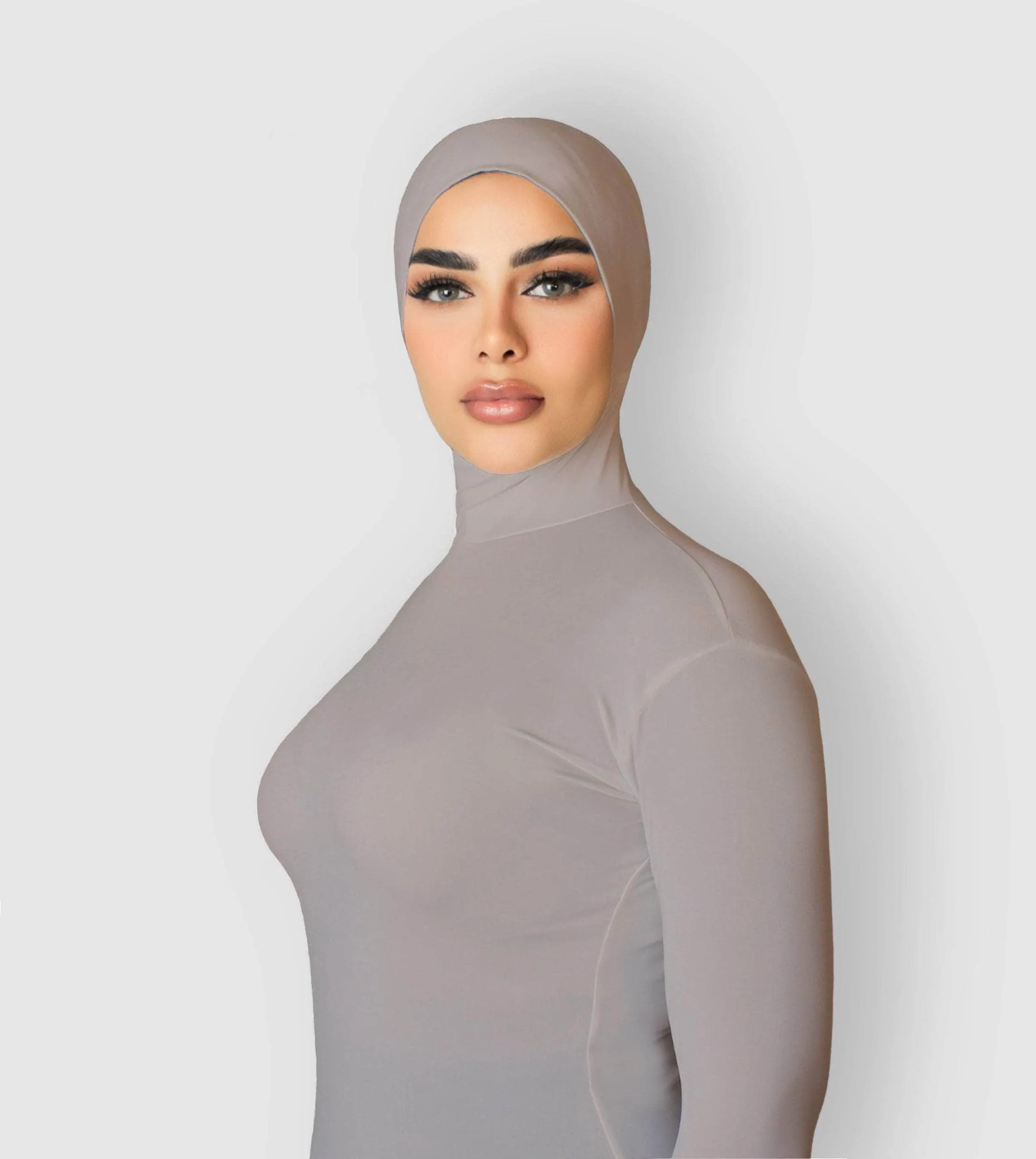 RUUQ Bodysuit Long Sleeve with Hijab Cap - Taupe