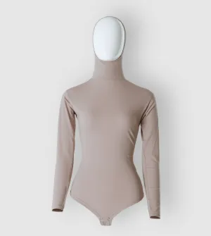 RUUQ Bodysuit Long Sleeve with Hijab Cap - Taupe