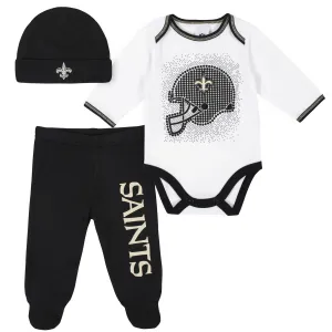 Saints Baby Boys 3-Piece Bodysuit, Pant, and Cap Set