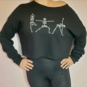 Skeleton Yoga Cropped Sweatshirt