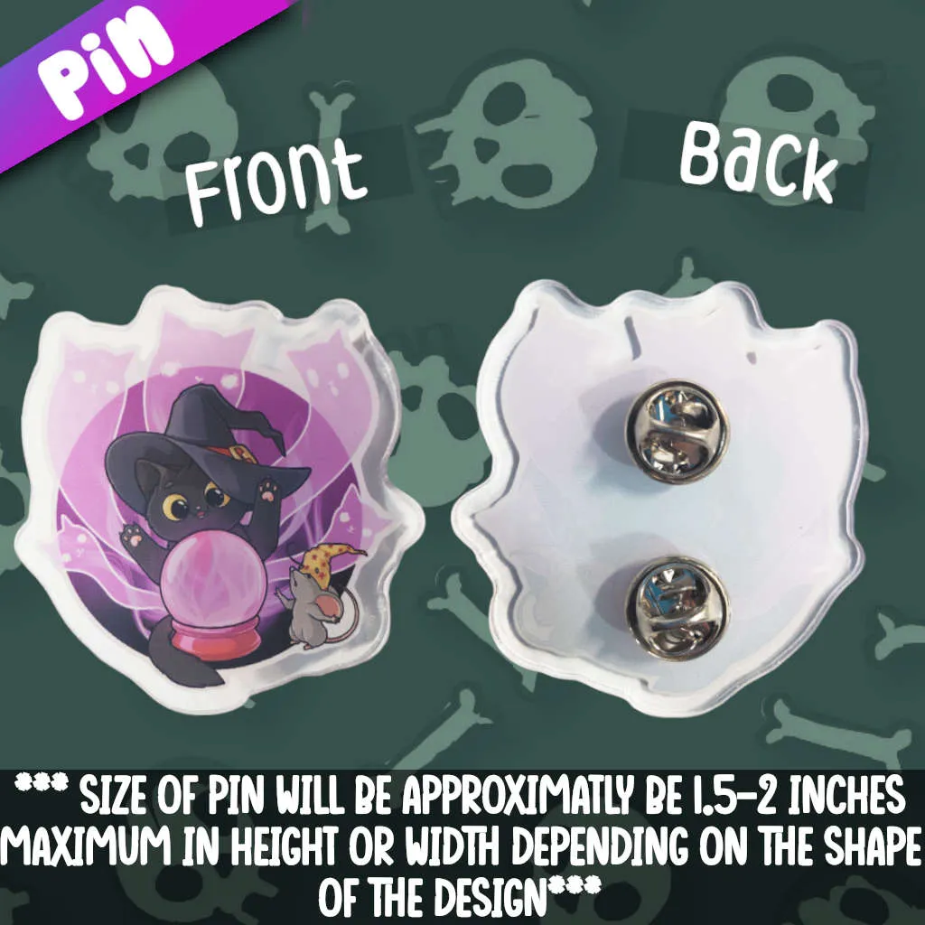 Summoning Spirits - Purrlin Acrylic Pin