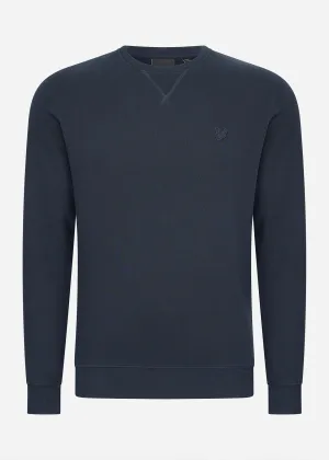 Tonal eagle crew neck sweatshirt - dark navy