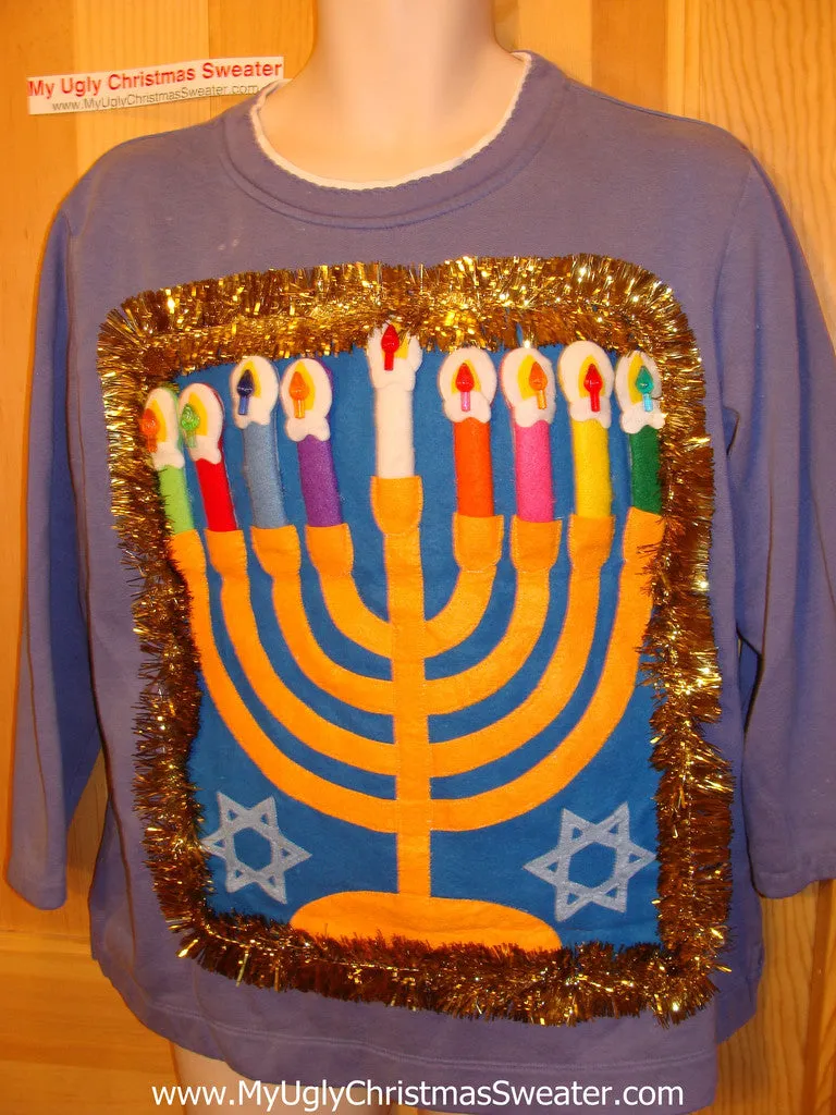 Ugly Christmas Sweater Party Hanukkah Sweatshirt (j97)