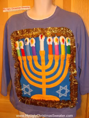 Ugly Christmas Sweater Party Hanukkah Sweatshirt (j97)