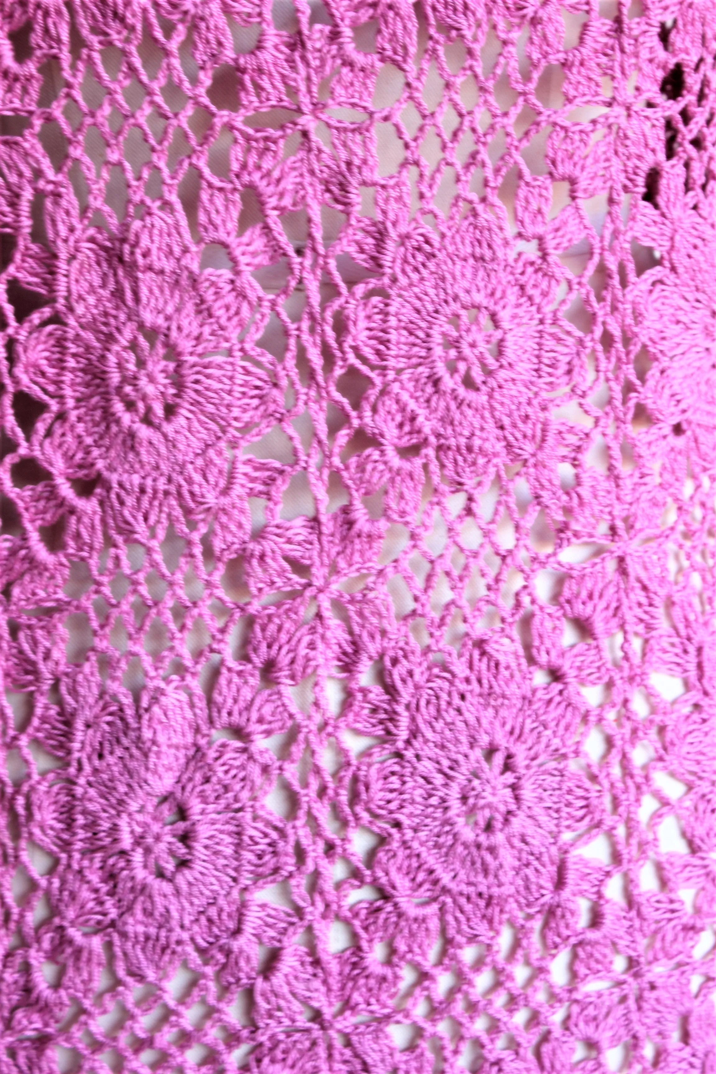Vintage 1980s Pink Crochet Blouse