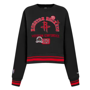 Women's Houston Rockets Pro Standard 713 Edition Rib Crewneck Sweatshirt